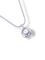 Sleek Gold Snake Chain Necklace with Round Pearl Charm