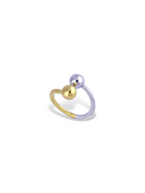 Two-Tone Gold and Silver Twin Sphere Wrap Ring
