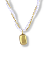 Elegant Gold Layered Chain Necklace with Shiny Pearl