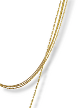 Stylish Gold Layered Chain Necklace with Round Bead