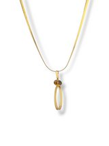 Elegant Gold Long Oval Necklace and Earring Set