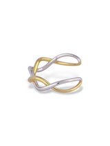 Elegant Lariat Loop Cuff with Gold and Silver Twists