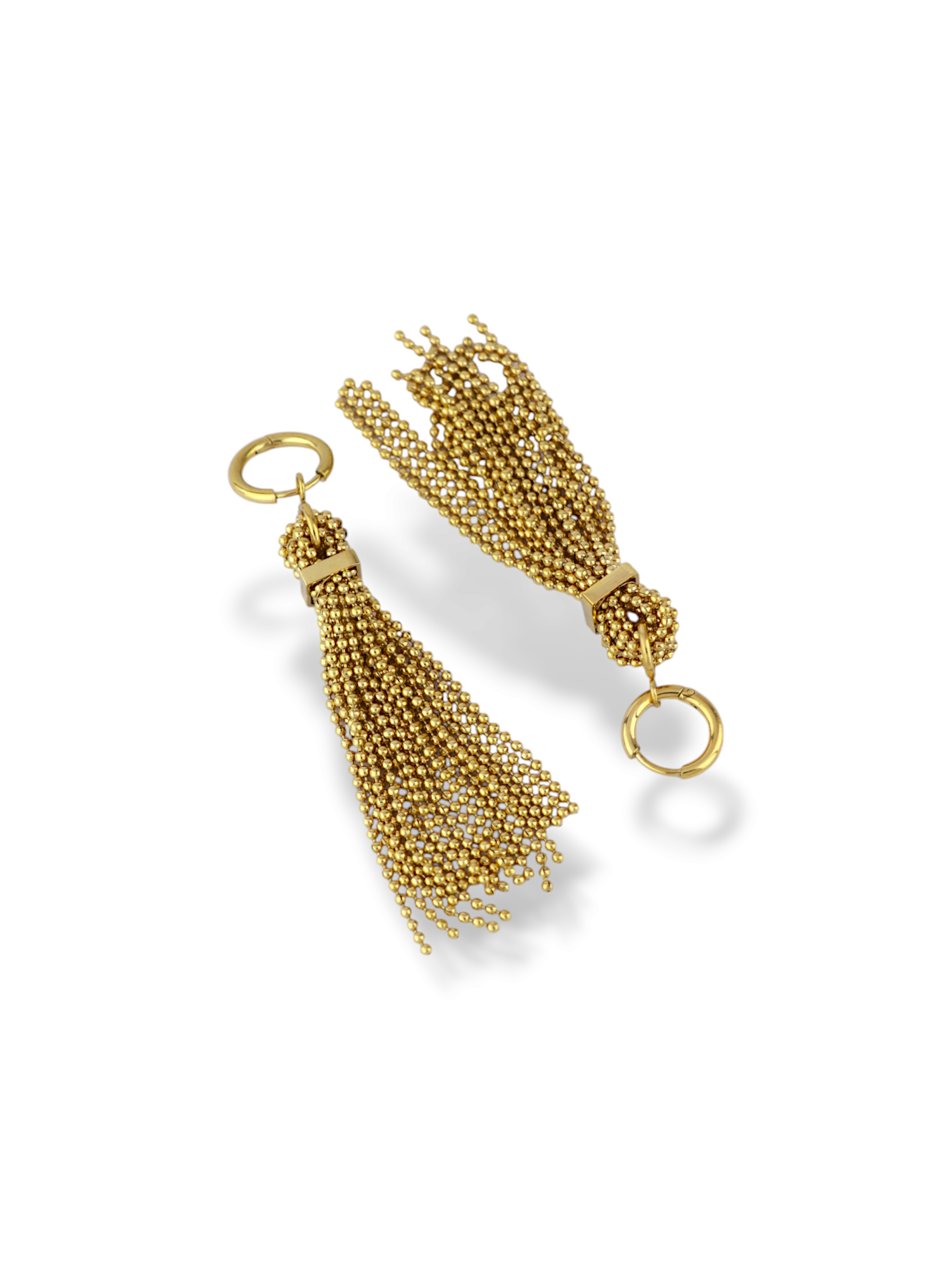 Elegant Gold Fringe Drop Earrings with Soft Flowing Chains