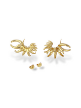 Sunray Gold Stud Earrings Radiant Petal Design