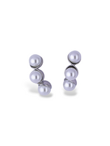 Silver Bubble Pearl Stud Earrings