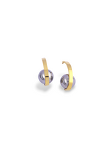 Moonlit Hugger Earrings with Soft Gold Curve Design