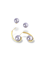 Moonlit Hugger Earrings with Soft Gold Curve Design