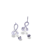 Twisted Loop Two Pearl Earrings