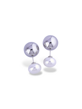Elegant Silver Ball and Pearl Stud Earrings for Women