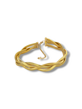 Braided Choker Necklace Gold Tone