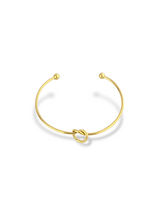 Eternal Knot Gold Plated Open Cuff Bangles for Women