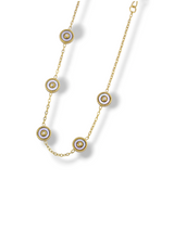 White Stone Charm Bracelet Gold Finish