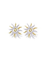 Spiral Sun Ray Stud Earrings