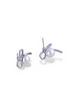 Bow Knot Pearl Stud Earrings