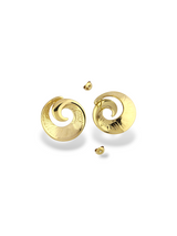 Gold Circline Mini Stud Earrings with Spiral Texture
