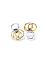 Two Tone Interlinked Hoop Earrings Modern Daily Wear