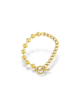 Opulent Gold Bead Bracelet with Classic Chain