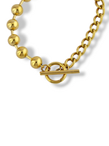 Opulent Gold Bead Bracelet with Classic Chain