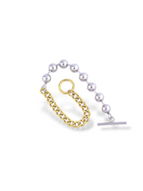 Opulent Gold Bead Bracelet with Classic Chain