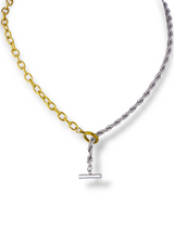 Modern Two-Tone Bar Drop Chain Necklace