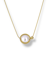 Classy Gold Plated Pearl Necklace for Women