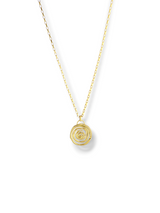 Gold Spiral Rose Pendant Necklace with Box Chain
