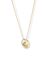 Oval Frame Necklace with Gold Bead