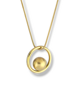 Oval Frame Necklace with Gold Bead
