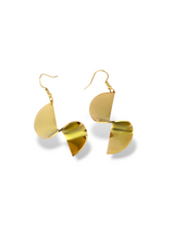 Modern Gold Wave Drop Earrings with Soft Curved Finish