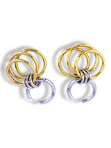 Two Tone Interlinked Hoop Earrings Modern Daily Wear