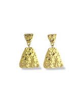Gold and Silver Textured Drop Earrings with Soft Shape