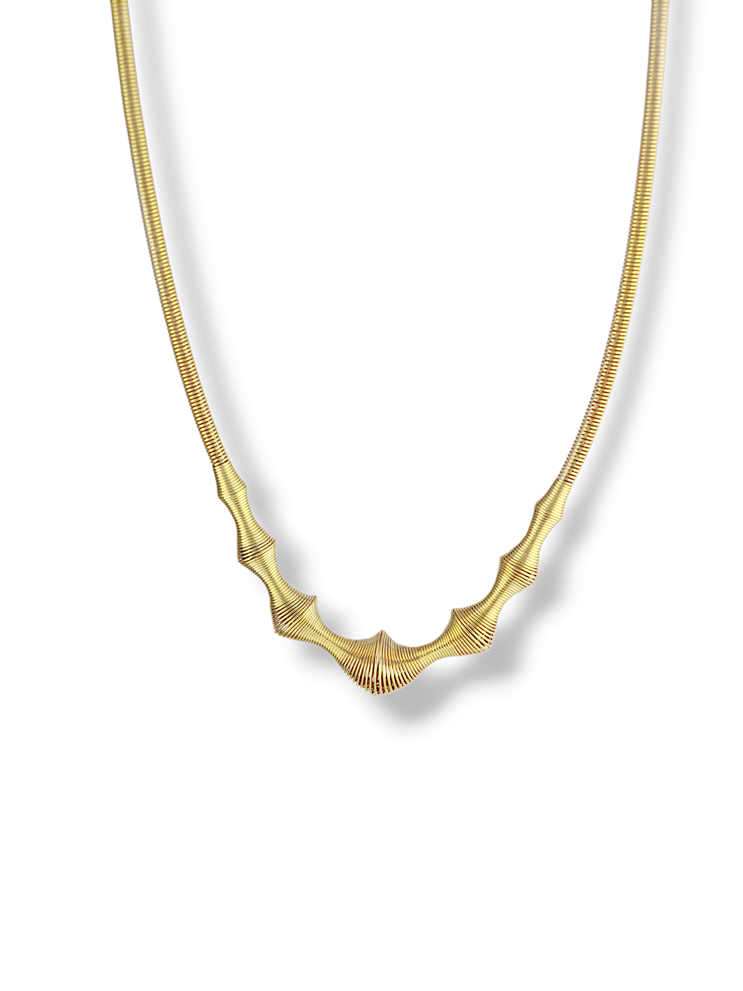 Undulating Ribbed Choker Necklace