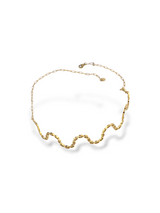 Wavy Textured Open Collar Necklace