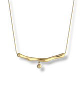 Curved Bar Pendant Necklace