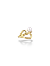 Heart Shaped Pearl Ring