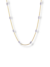 Necklace with Silver Beads Gold Finish