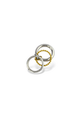 Elegant Mixed Metal Interlocking Triple Band Ring