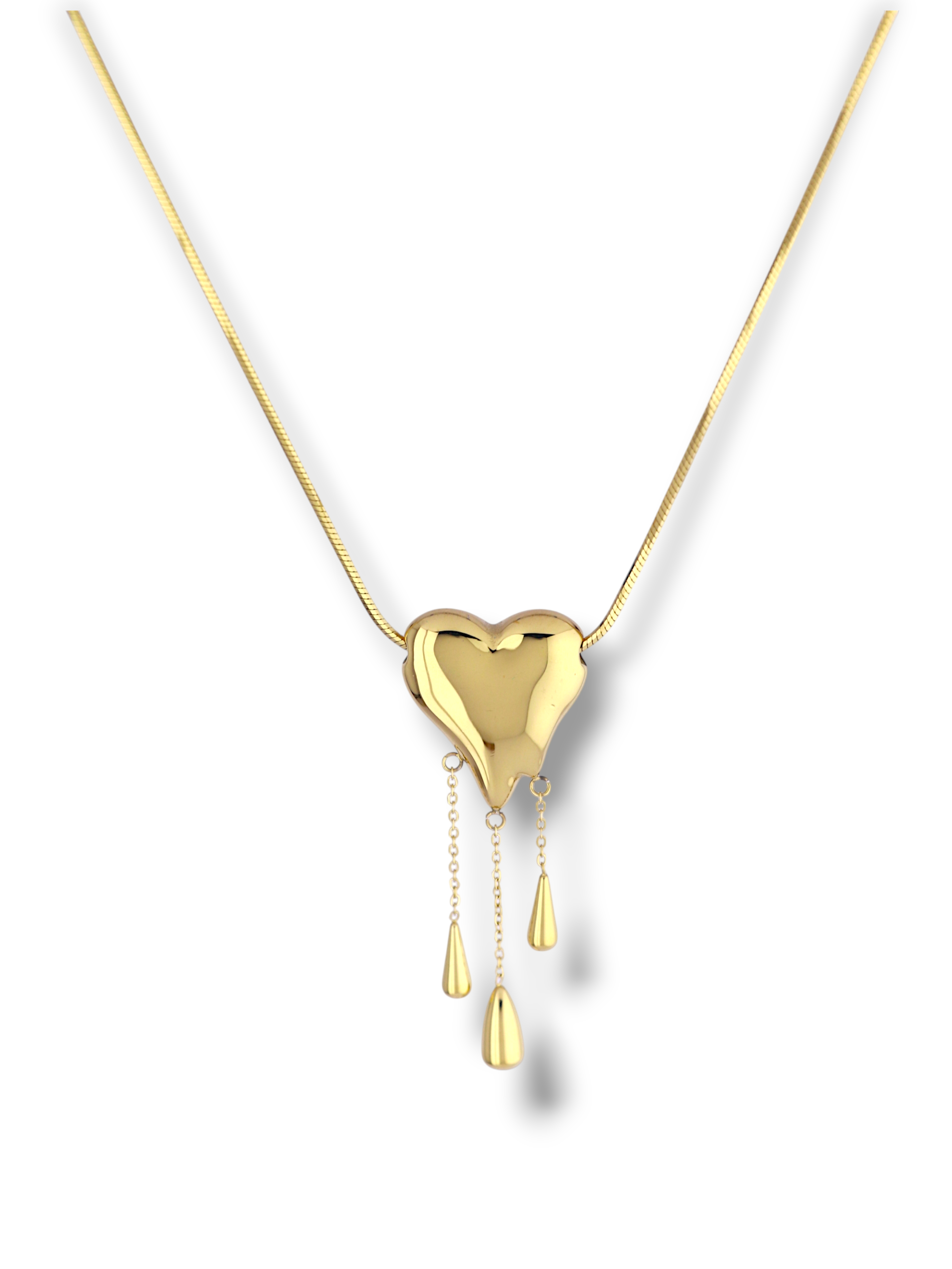 Melting Heart Teardrop Pendant Necklace