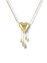 Melting Heart Teardrop Pendant Necklace