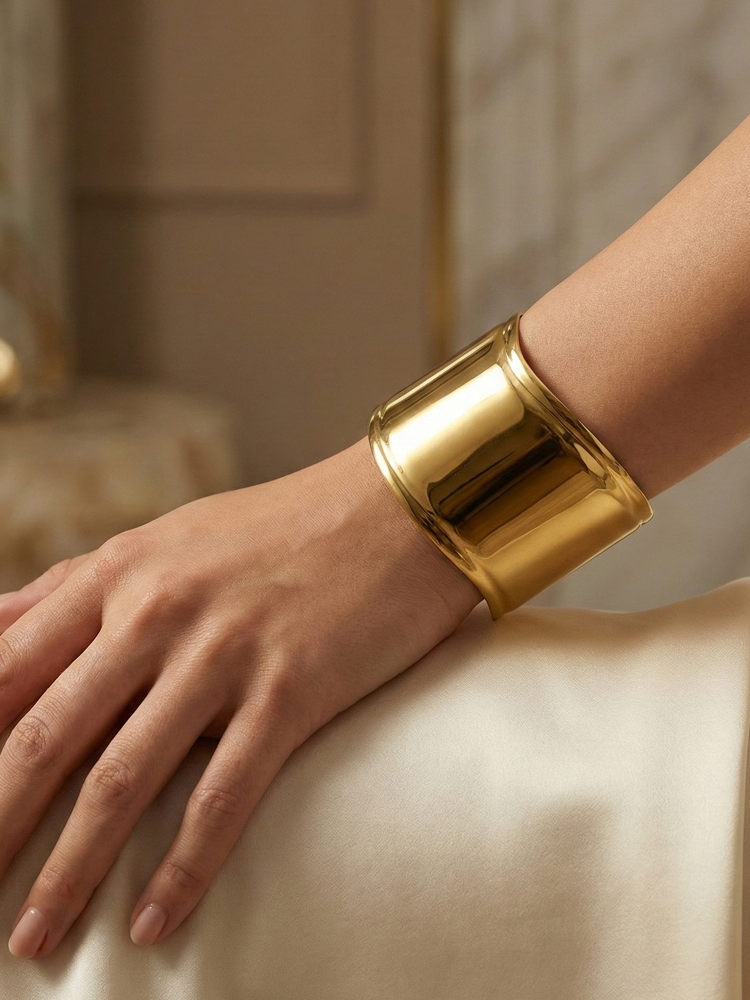 Elegant Quadruple Golden Cuff Bangle