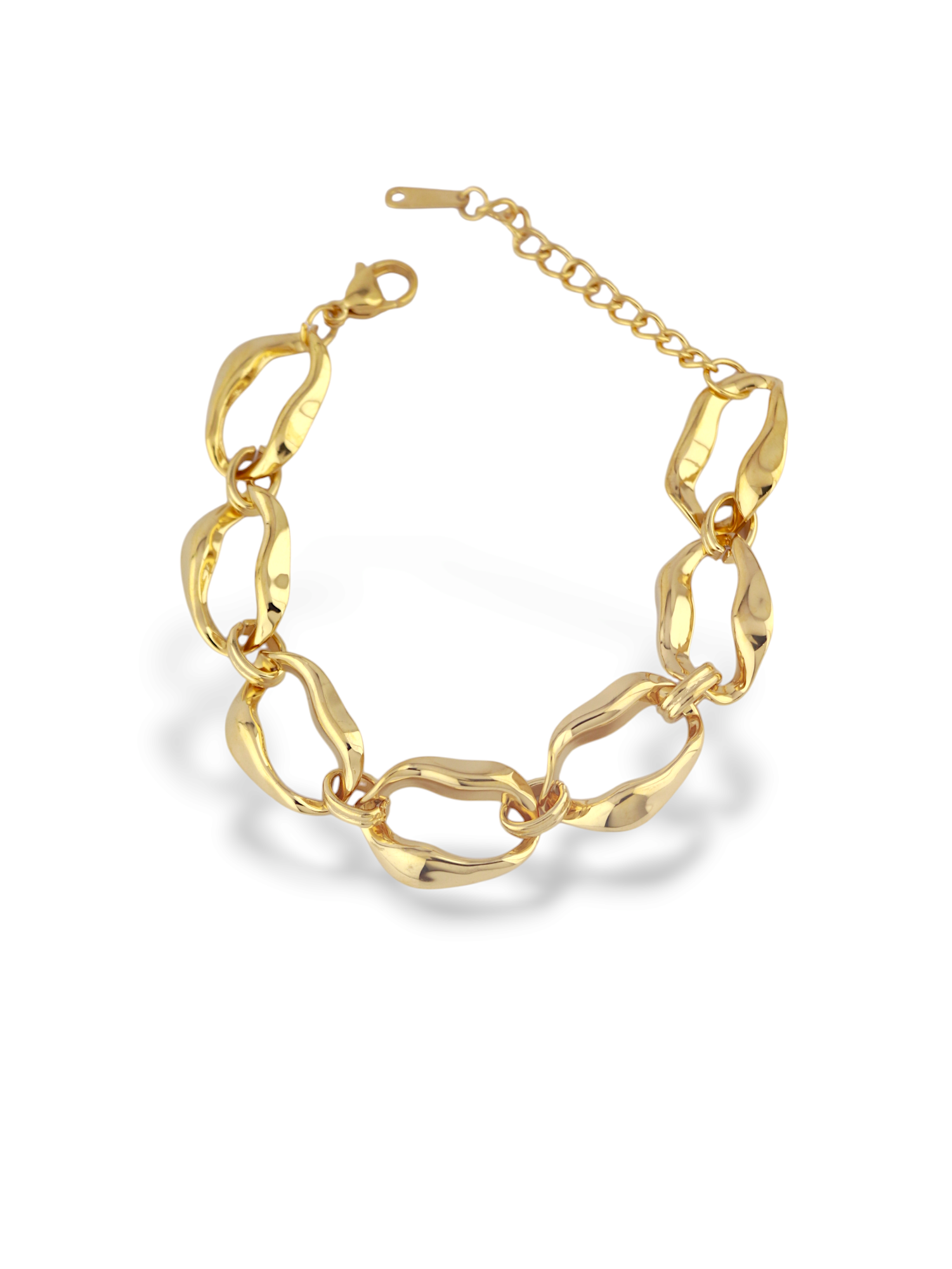 Elegant Gold Rustin Chain Bracelet with Soft Wavy Links