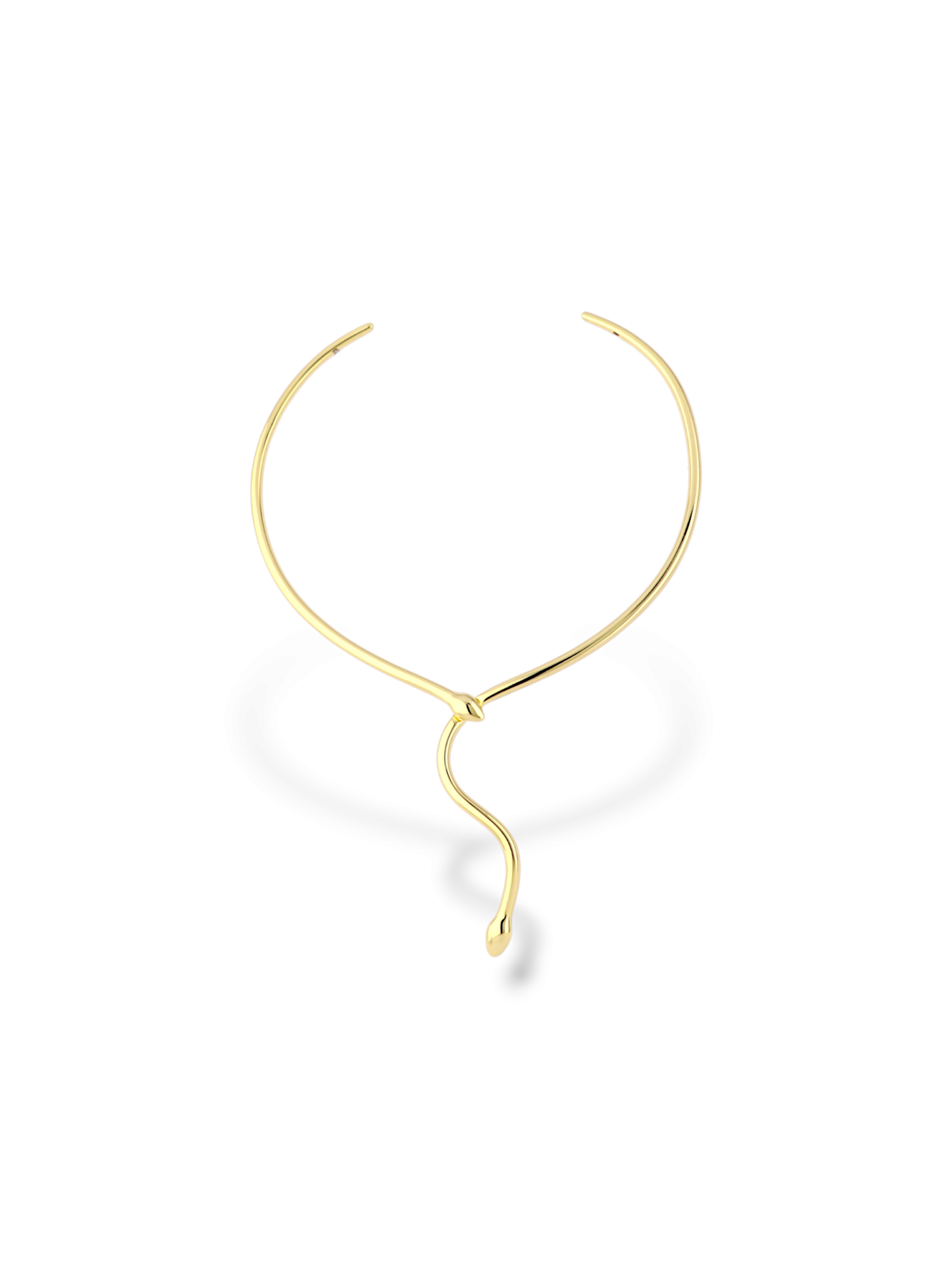 Serpent Open Collar Necklace Gold Tone