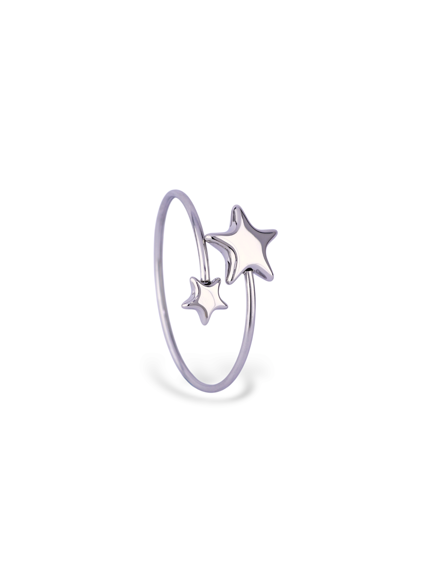 ElegantStarlit Loop Adjustable Bangle Twin Star Design