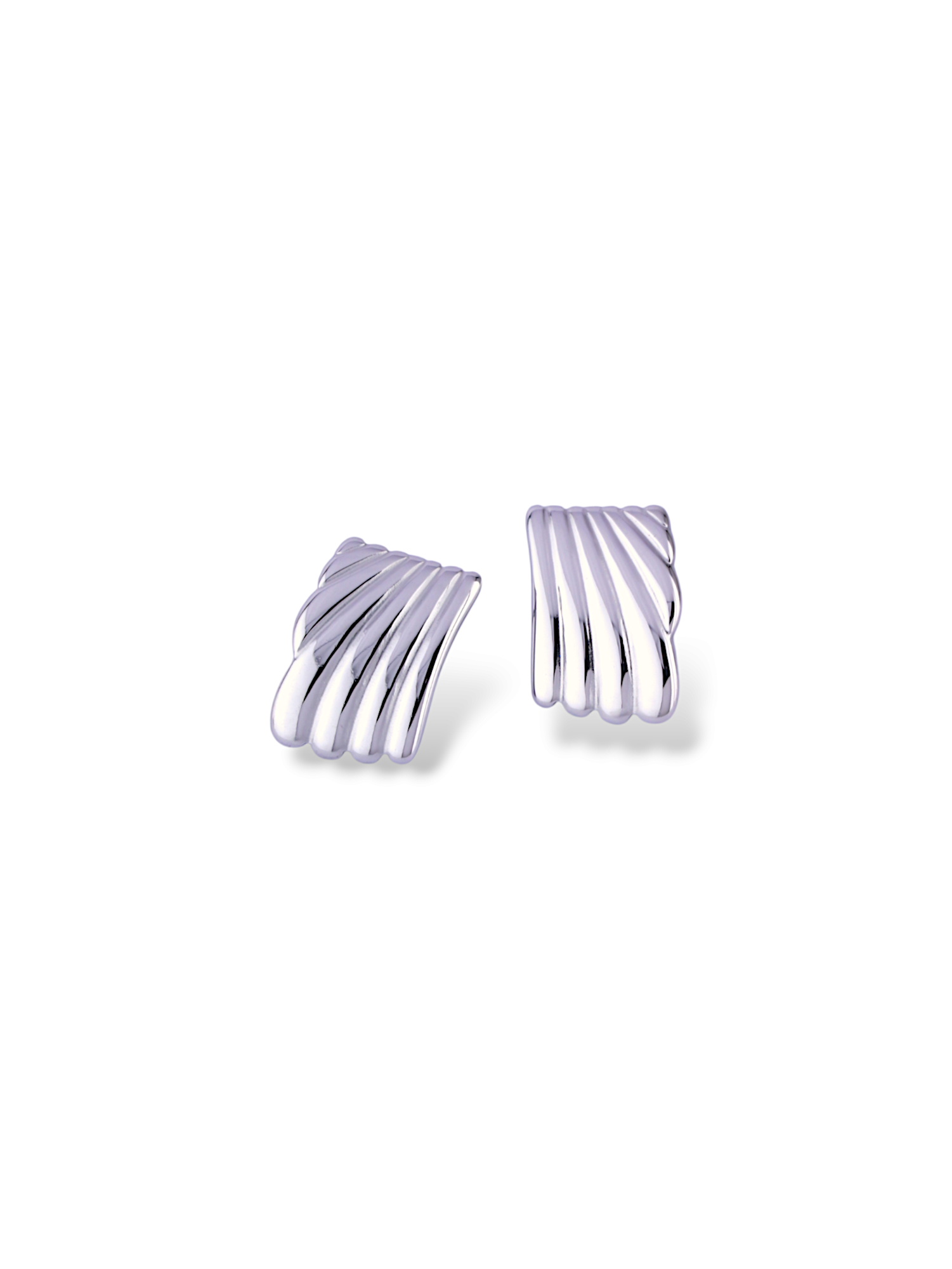 Elegant Silver Strip Stud Earrings Minimalist Look