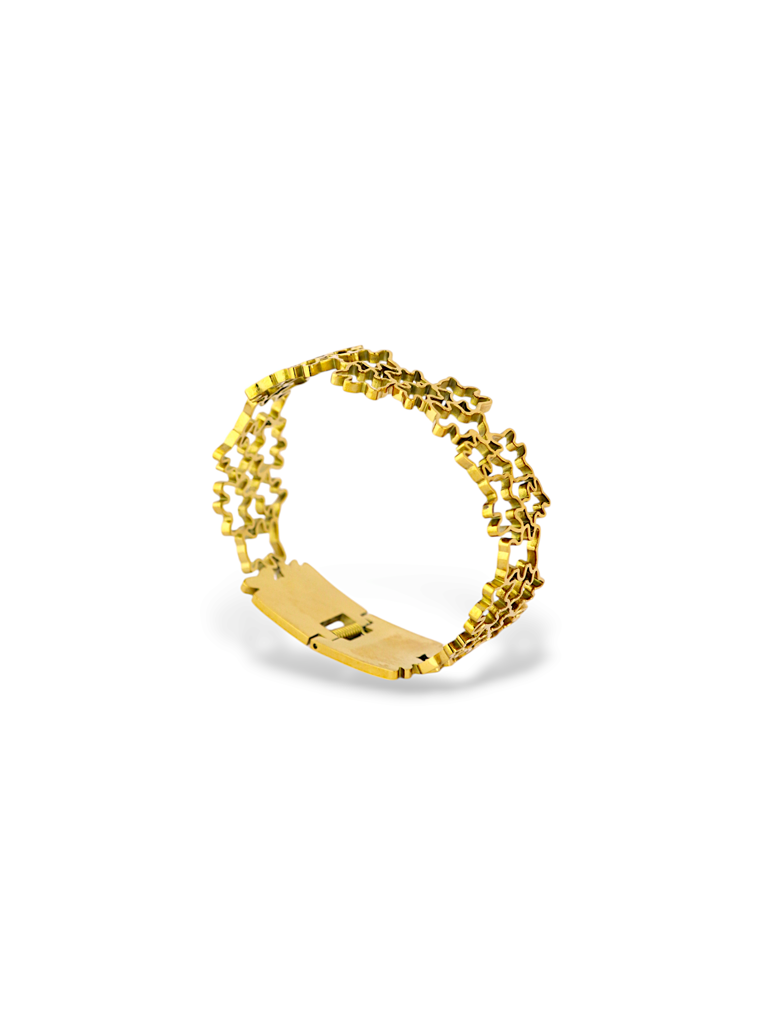 Sunswell Bangle - Elegant Gold Cutout Bracelet