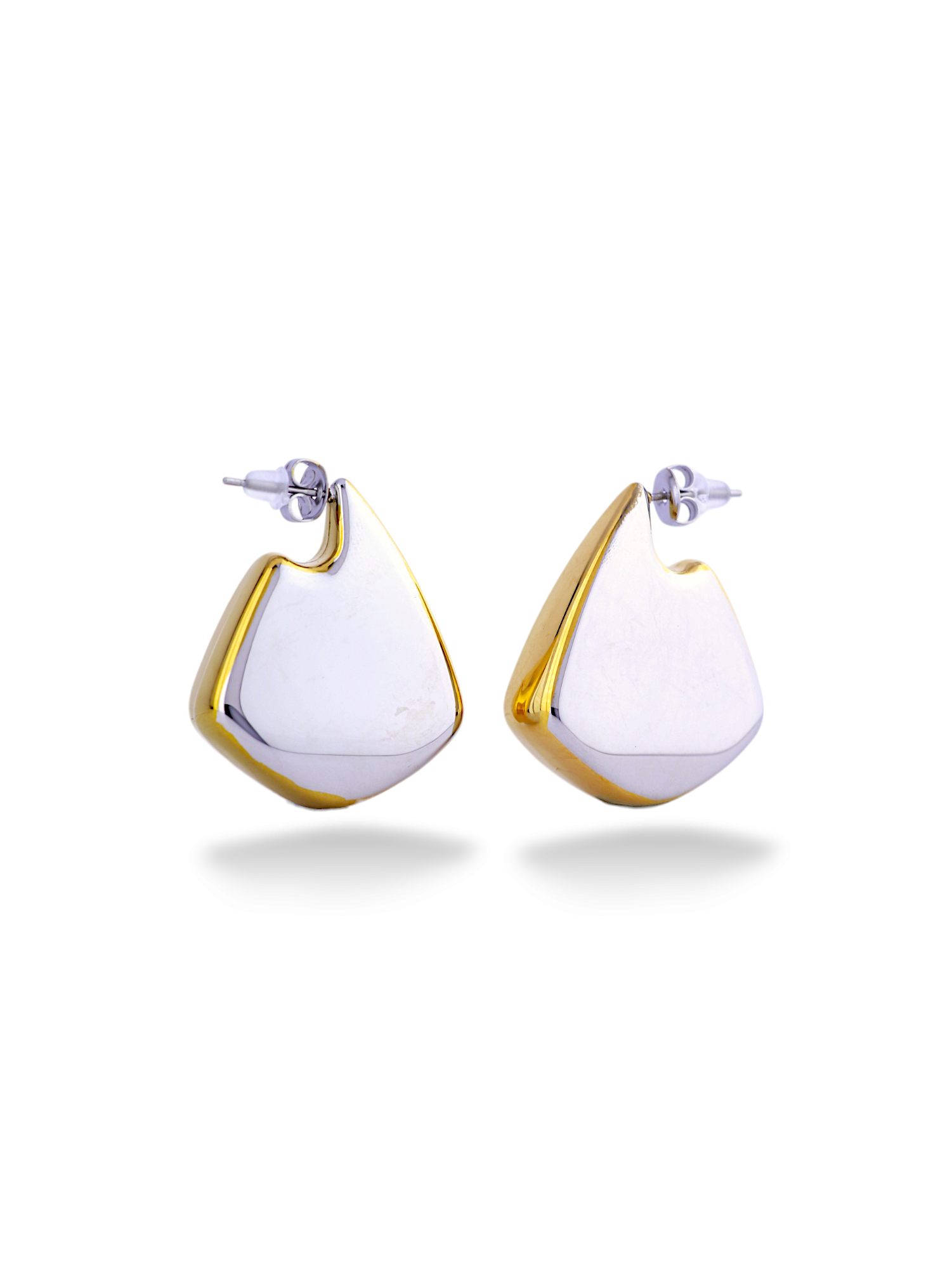 Swaying Gold and Silver Two-Tone Hoop Earrings