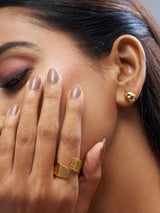 Sol Glow Studs with Smooth Rounded Gold Finish