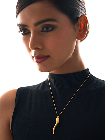 Horn Pendant Ball Chain Necklace