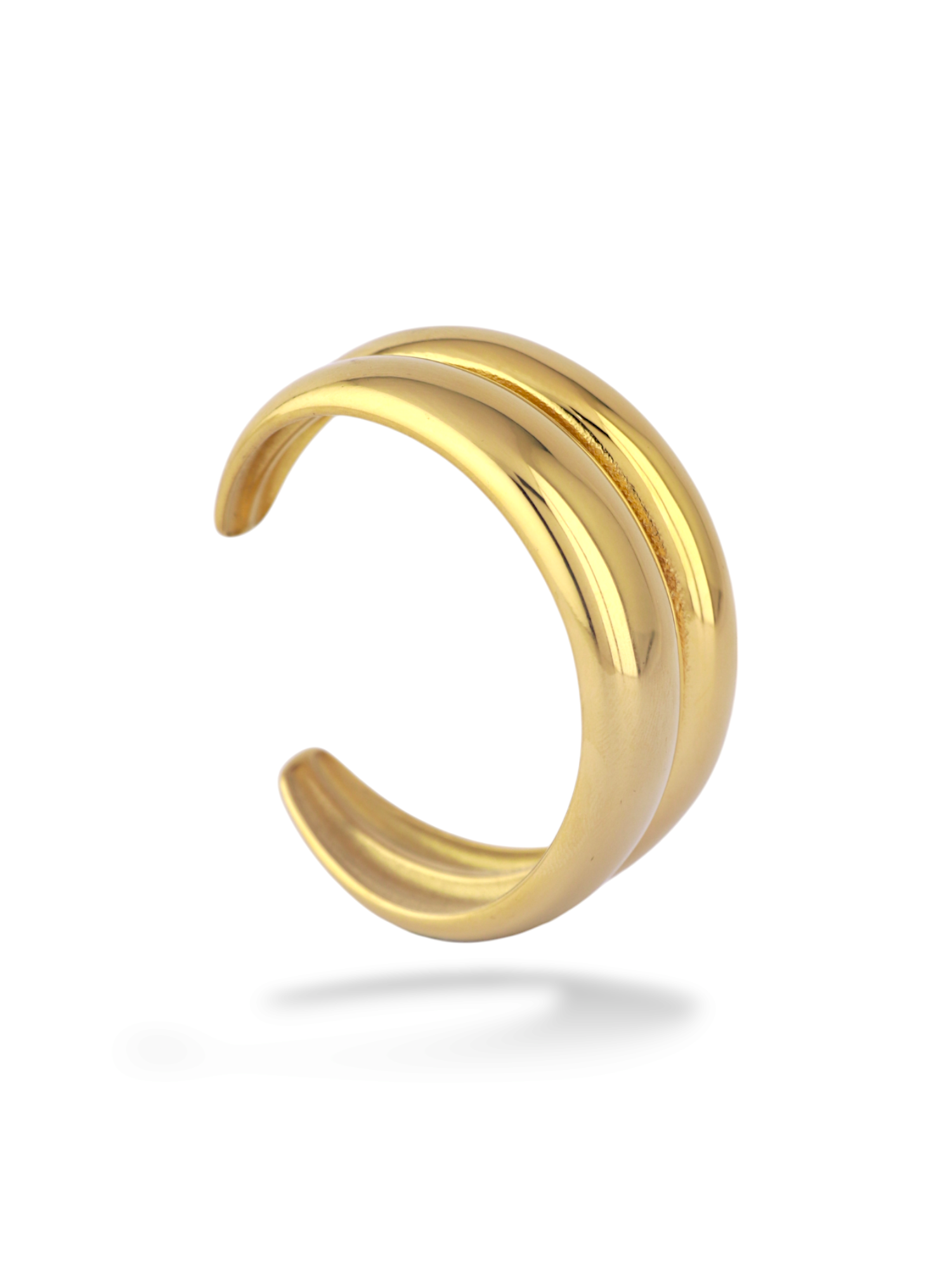 Modern Twinray Bangle with Two-Tone Metallic Finish