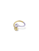 Two-Tone Gold and Silver Twin Sphere Wrap Ring